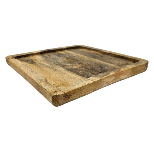 Tablett Mangoholz Holztablett Mango Holz Teller Deko braun hellbraun 24x24 cm - Yabubest - Home & More