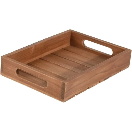 Tablett Serviertablett Holz Teak braun Holztablett Deko Dekotablett - Yabubest - Home & More