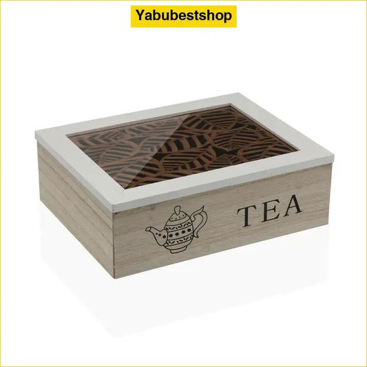 Versa Teebox Holz MDF 23 x 7,5 17,5 cm - Bettlaken - Organizer | 28,99 €