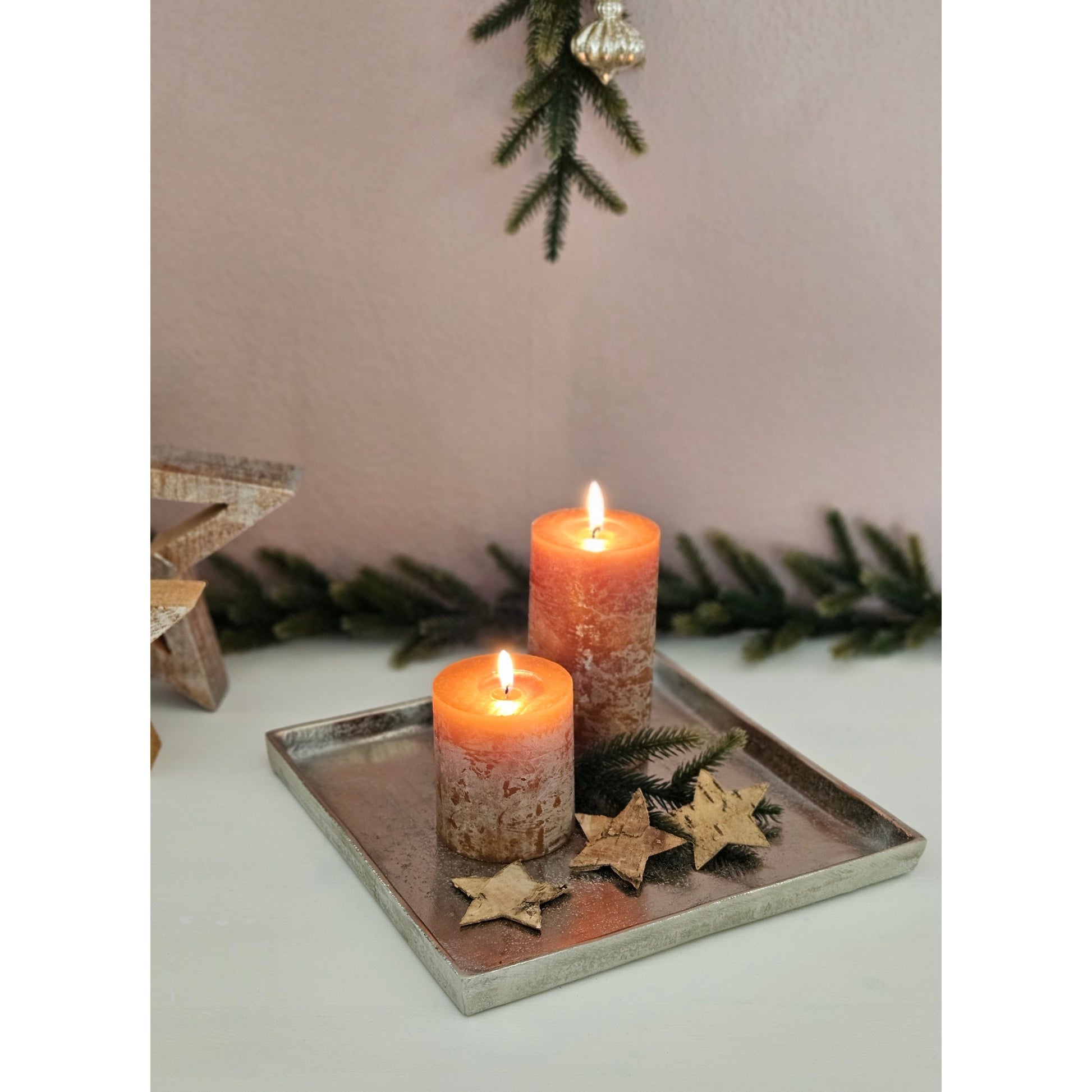 Tablett Dekoteller silber Metall massiv Tischdeko Schale Dekoschale 25 x 25 cm