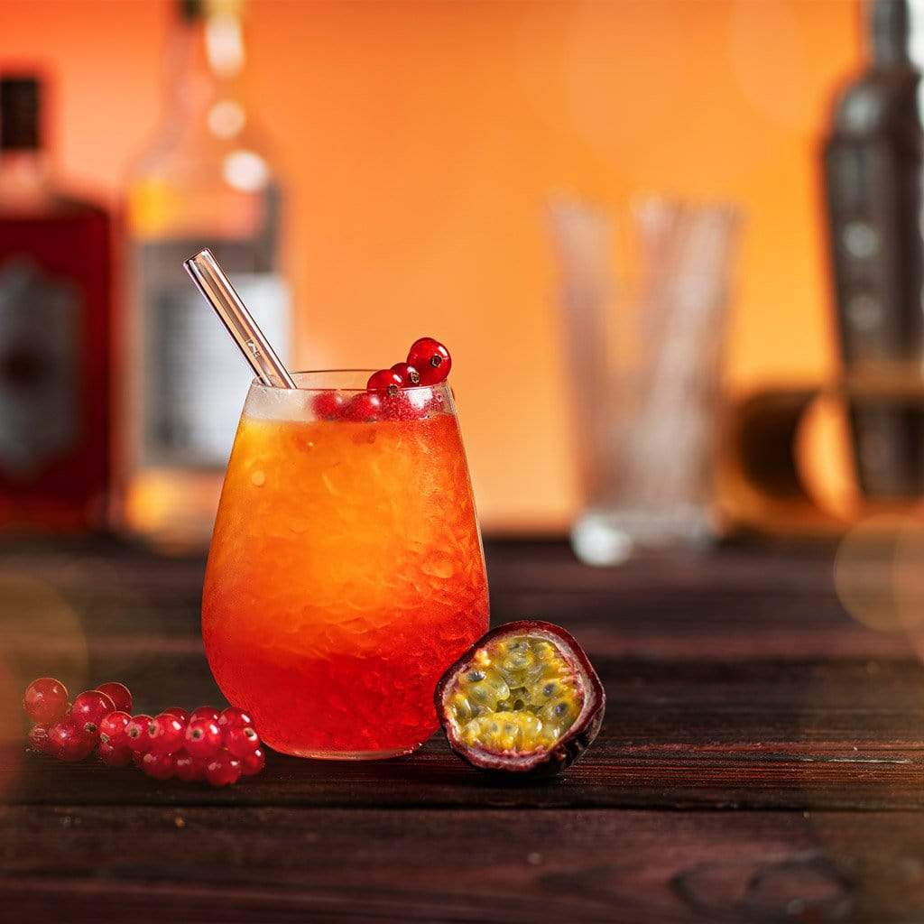 6x 15cm kurze schwarze Glasstrohhalme (gerade)