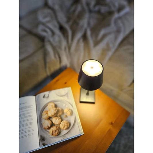 Tischleuchte Touch dimmbar LED Lampe schwarz kabellos Höhe 26 cm-Miamonda
