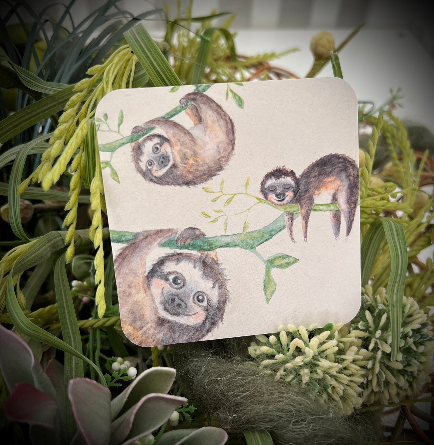 50 Bierdeckel Faultier Einfach mal abhängen Naturmotiv