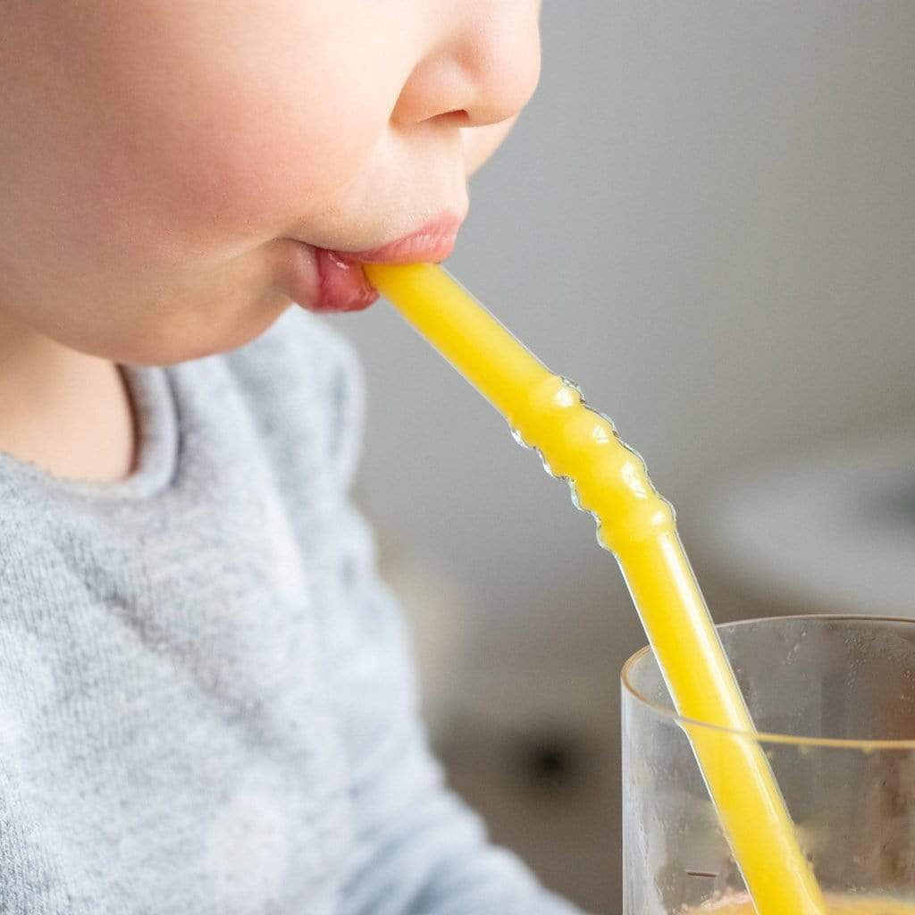 4 x 20cm Glasstrohhalme mit Knick im Ziehharmonika-Stil